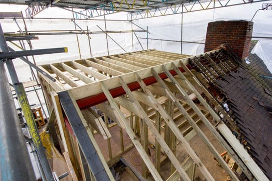 A loft conversion in build